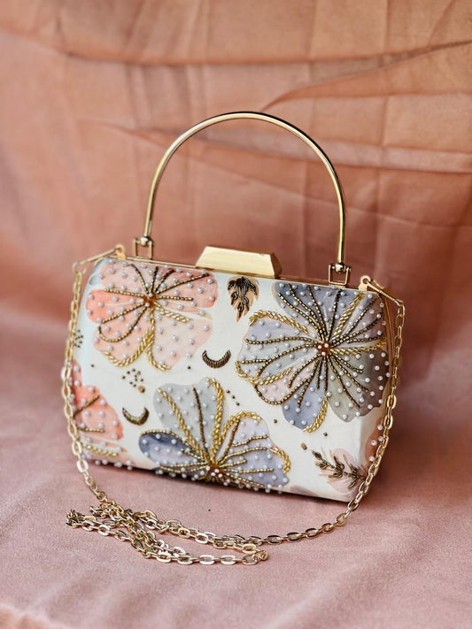 The London Rose Garden Clutch – Handcrafted Floral Box Bag for Modern UK Lasses