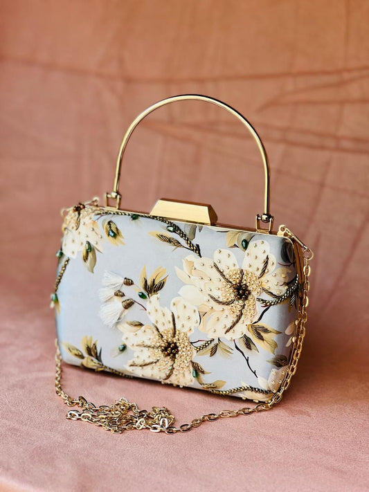 The Cotswold Muse – Elegant Blooms Clutch for the Timeless English Belle