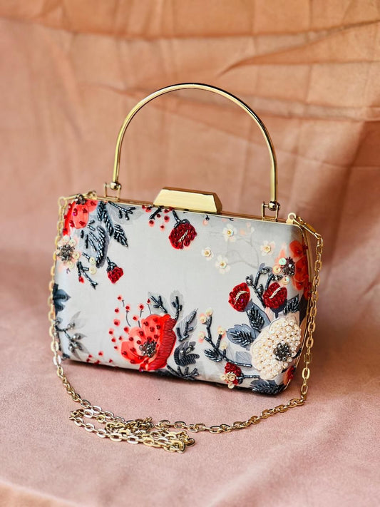 The Camden Rose – Luxe Scarlet Bloom Clutch for Bold Brit Belles